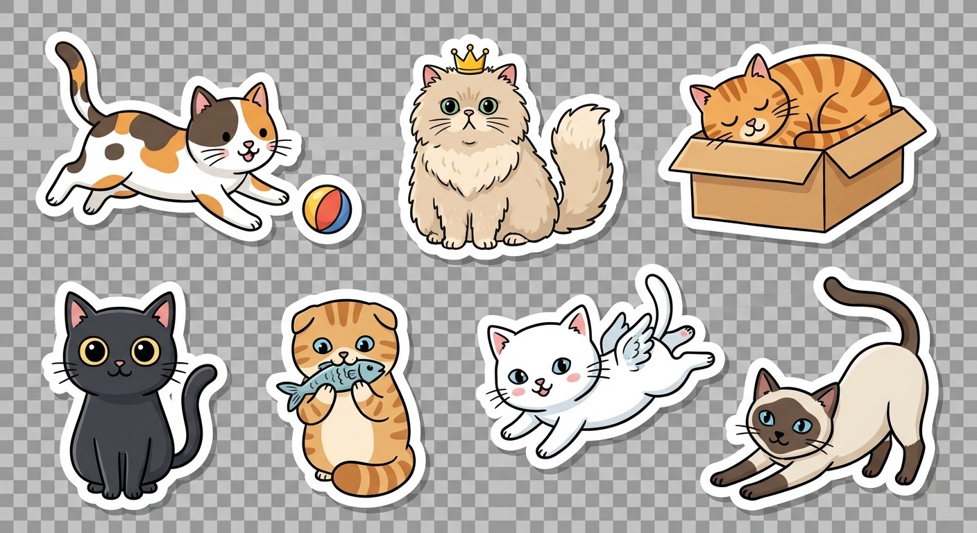 Cat sticker.100pcs